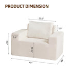 Ameican White Oak Modern 40.2 Accent Chair with Pillow