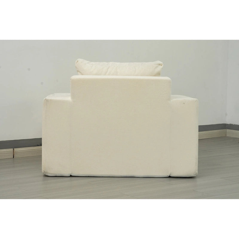 Ameican White Oak Modern 40.2 Accent Chair with Pillow