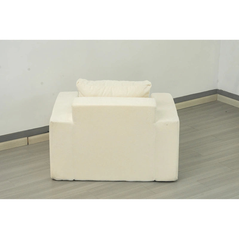 Ameican White Oak Modern 40.2 Accent Chair with Pillow