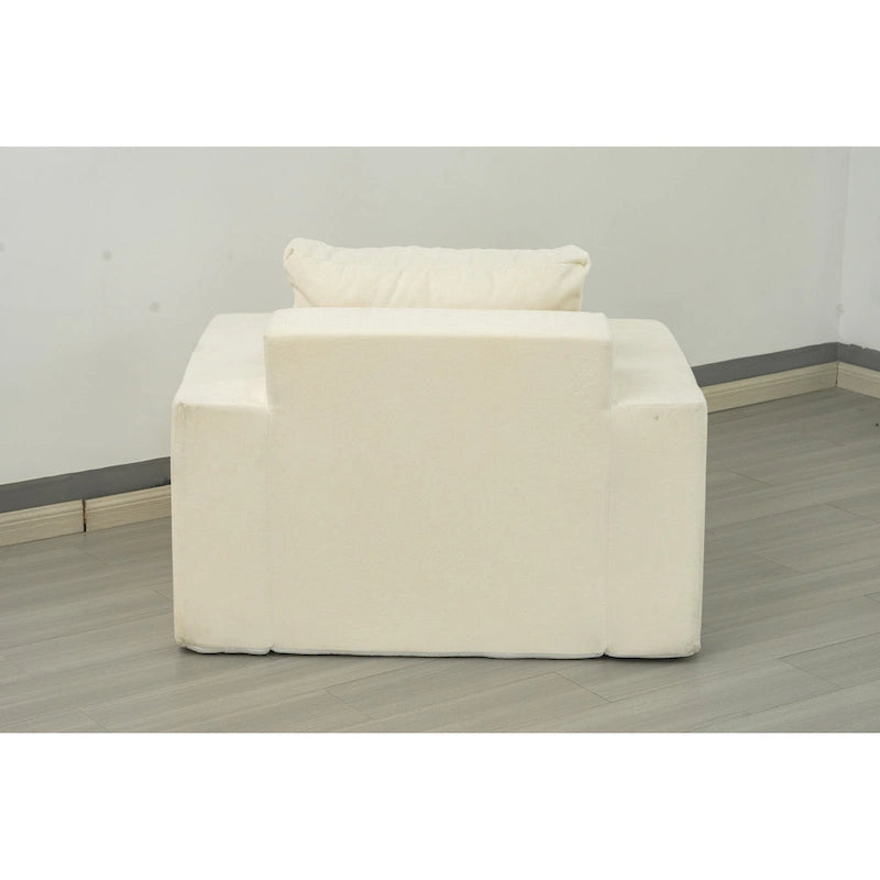Ameican White Oak Modern 40.2 Accent Chair with Pillow