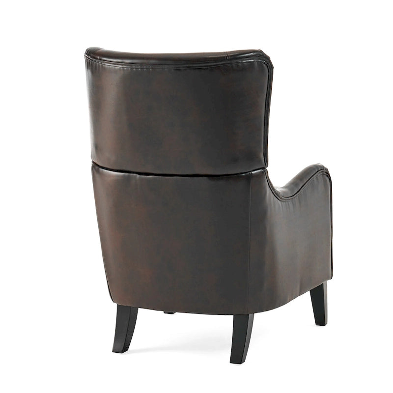 27 High Back Accent Chair with Wing Back and Birch Legs