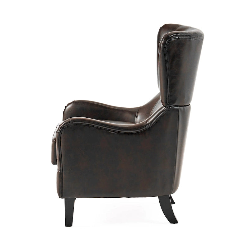 27 High Back Accent Chair with Wing Back and Birch Legs