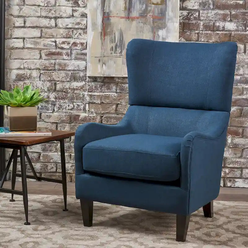 27 High Back Accent Chair with Wing Back and Birch Legs