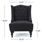 Charcoal 27.5 High Back Upholstered Button Tufted Club Chair