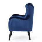 Navy Blue 34.25 Velvet Wingback Arm Chair