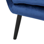 Navy Blue 34.25 Velvet Wingback Arm Chair