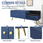 Modern Shoe Storage Bench with Hidden Storage and Upholstered Cushions
