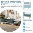 Modern Shoe Storage Bench with Hidden Storage and Upholstered Cushions