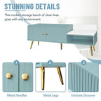 Modern Shoe Storage Bench with Hidden Storage and Upholstered Cushions