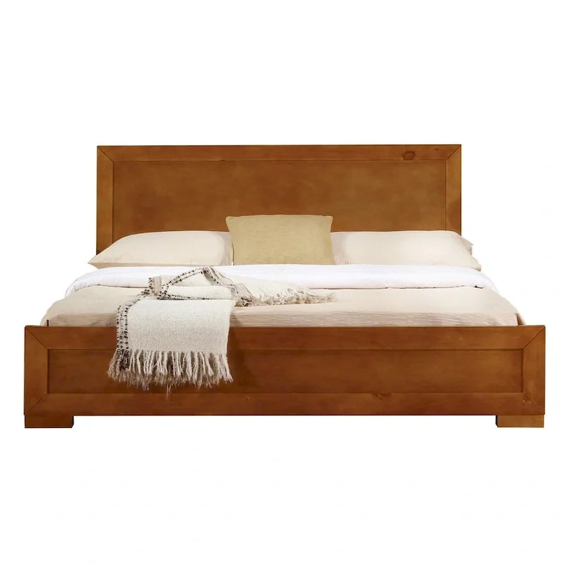 Oak Solid and Manufactured Wood Queen Bed Frame