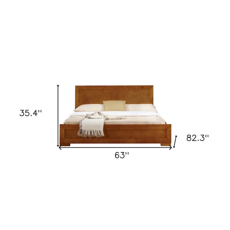Oak Solid and Manufactured Wood Queen Bed Frame