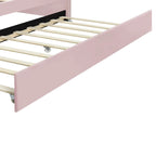 Full Size Daybed Upholstery Frame Sofa Bed with Shell-shape Backrest & Pull-out Trundle, Velvet Sleeper Sofa Bed for Living Room