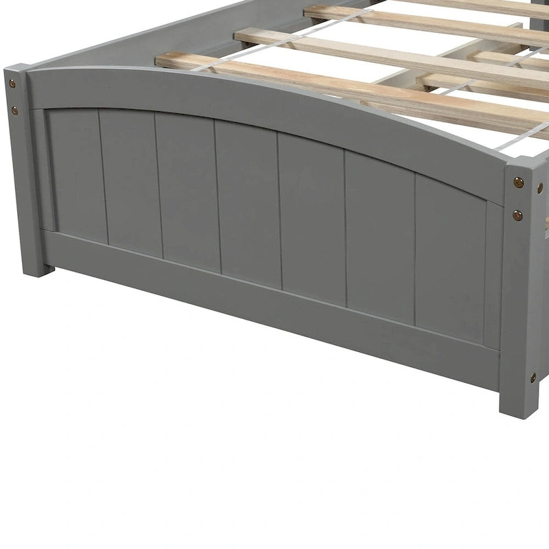 Twin Size Platform Bed with Two Drawers, White