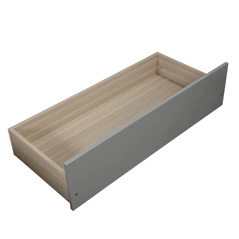 Twin Size Platform Bed with Two Drawers, White