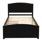 Twin Size Platform Bed with Two Drawers, White
