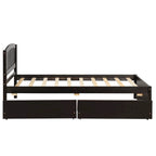 Twin Size Platform Bed with Two Drawers, White