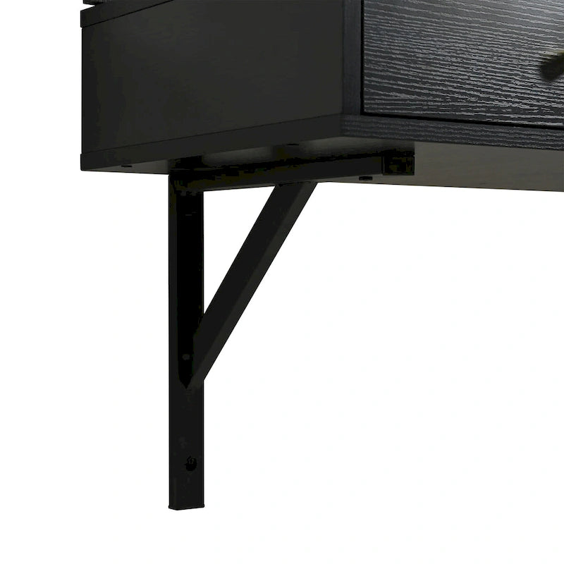 Floating Makeup Vanity Desk with Mirror & 3-Color Lights