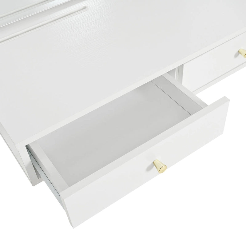 Floating Makeup Vanity Desk with Mirror & 3-Color Lights