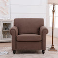 Brown 37.4 Accent Chair with Nailheads