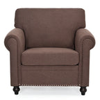 Brown 37.4 Accent Chair with Nailheads