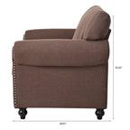Brown 37.4 Accent Chair with Nailheads