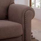 Brown 37.4 Accent Chair with Nailheads