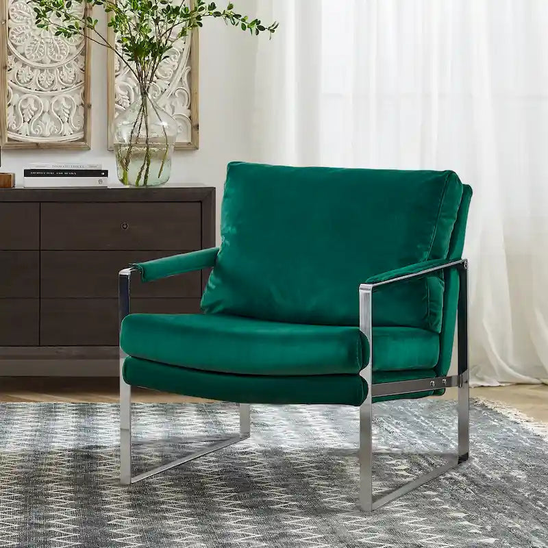 Modern PU Leather Upholstered Arm Chair with Steel Frame