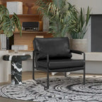 Modern PU Leather Upholstered Arm Chair with Steel Frame