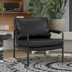 Modern PU Leather Upholstered Arm Chair with Steel Frame