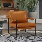 Modern PU Leather Upholstered Arm Chair with Steel Frame