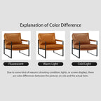 Modern PU Leather Upholstered Arm Chair with Steel Frame