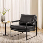 Modern PU Leather Upholstered Arm Chair with Steel Frame