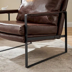 Modern PU Leather Upholstered Arm Chair with Steel Frame