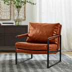 Modern PU Leather Upholstered Arm Chair with Steel Frame