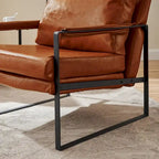 Modern PU Leather Upholstered Arm Chair with Steel Frame