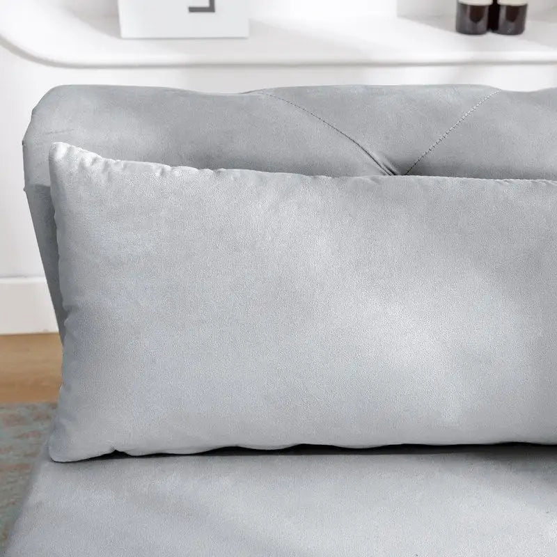 Chaise Lounge Indoor,Velvet Lounge Chair for Bedroom with Storage & Pillow,Modern Upholstered Rolled Arm Chase Lounge
