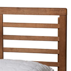 Mid-Century Modern Ash Walnut Finished Wood Platform Bed