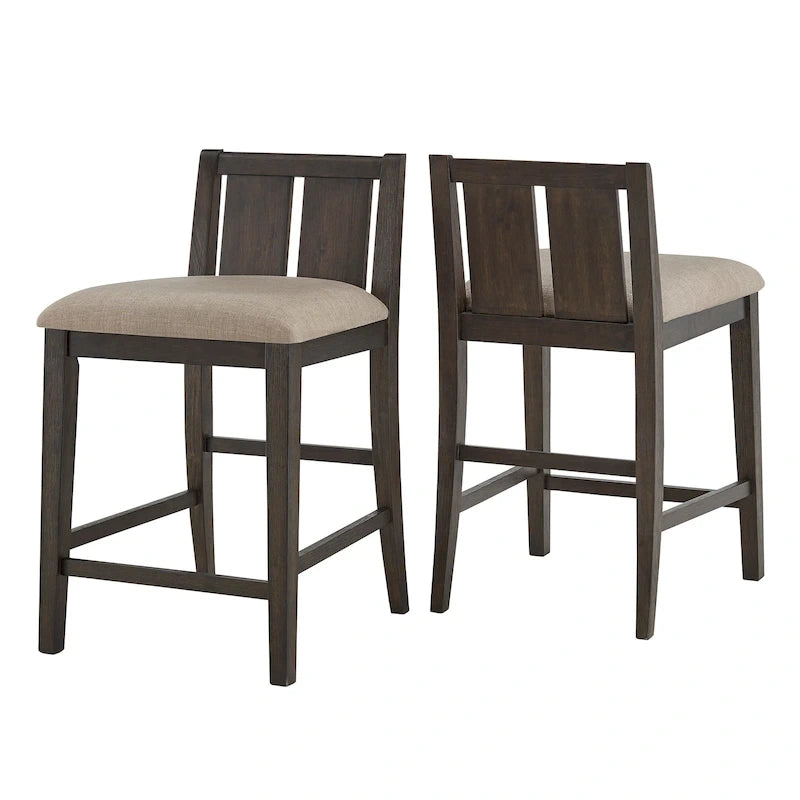Two-Tone Fabric Counter Height Chair (Set of 2)