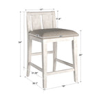 Two-Tone Fabric Counter Height Chair (Set of 2)