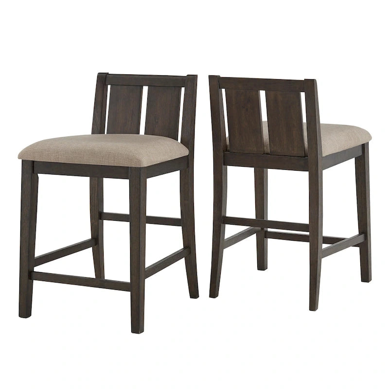 Two-Tone Fabric Counter Height Chair (Set of 2)