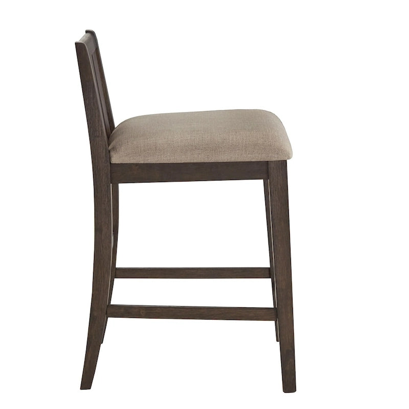 Two-Tone Fabric Counter Height Chair (Set of 2)