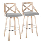30 Fixed-Height Bar Stool with Bent Wood Legs (Set of 2)