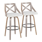 30 Fixed-Height Bar Stool with Bent Wood Legs (Set of 2)