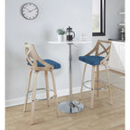 30 Fixed-Height Bar Stool with Bent Wood Legs (Set of 2)