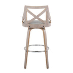 30 Fixed-Height Bar Stool with Bent Wood Legs (Set of 2)