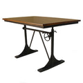 Adjustable Elm and Black Table - Brown