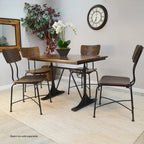 Adjustable Elm and Black Table - Brown