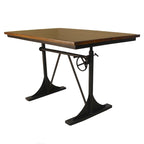 Adjustable Elm and Black Table - Brown