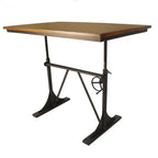Adjustable Elm and Black Table - Brown