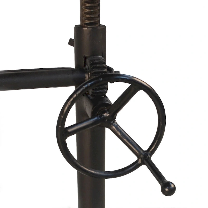 Adjustable Elm and Black Table - Brown